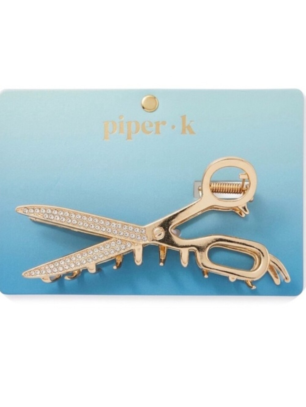 Piper k Gold Scissor Hair Clip with Rhinestones